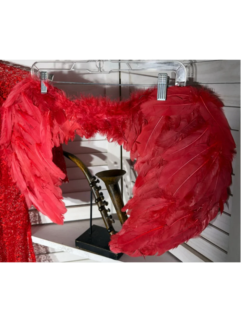 She Devil child's Halloween costume dress red lace horns wings girls sz 9